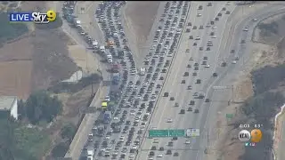 Holiday Traffic From Above 405 And 5 Freeway In Sylmar
