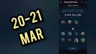 Pocket Rocket Daily Jackpot 20 - 21 March | Today Pocket Rocket Daily Combo #pocketrocket #2