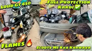 Loud GT 650 mein Gurusewak Exhaust 🔥 Apni GT ki Full Lamination Karwadi ✅ Scooty ka bhi System Hang