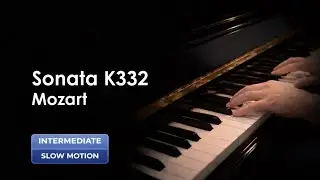W. A. Mozart: Sonata No. 12, K 332, 2nd Movement, SLOW MOTION PIANO TUTORIAL