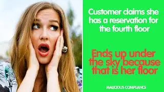 Crazy customer demands impossible things!  Ends up where she really belongs!