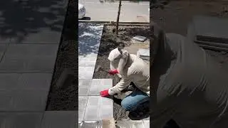 I paved the front of the office with mosaic tiles. #construction #architecture #bulding #contractor