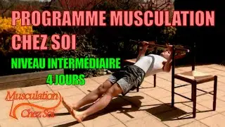 Programme musculation maison sur 4 jours / niveau interm&eacute;diaire