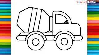 🖍️How to Draw a Cement Mixer Truck 🚛✨ (Step-by-Step)