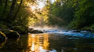 Misty River for Sleep | 1 Hr of Sounds | StreamHaven 4K