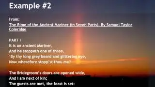 Examples of Ballad Poetry