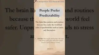 Why We Crave Routine  Psychology Fact #shorts
