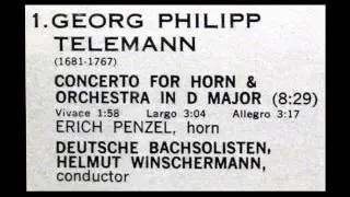Telemann / Erich Penzel, 1965: Horn Concerto in D Major - Deutsche Bachsolisten