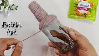 Easy Glass Bottle Art | Reuse Bottle Craft Ideas | Rose Decoration