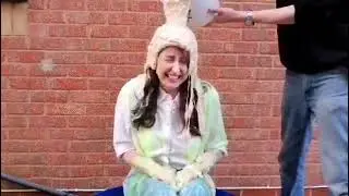 Gunged Girl in green slime and Porridge. 