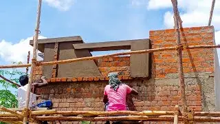 Front elevation brick work | Elevation design | parapet wall design | Sree Hari Constructions