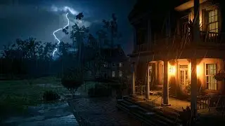 wild west ambience (midnight) heavy rain & thunderstorm sounds for sleep | The Rainy Aura