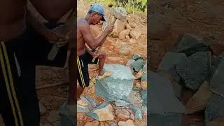 DIY Stone Breaking &ndash; Traditional Hard Work #Shorts #DIY #Stone #Work #Traditional