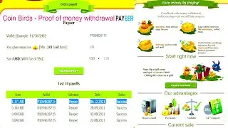 Coin Birds - an online farm with money withdrawal. an agreement. mutual expatriate