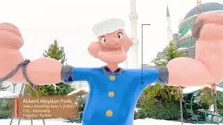 【4K HDR】Akkent Square Park ( Akkent Meydan Parkı ) / Turkiye / Gaziantep #ASMR _ walking on snow