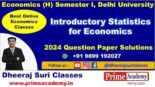 Introductory Statistics for Economics 2024 Paper Q2 Solution | Economics (Hons) Semester I, DU
