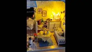 CUTEBEE Dollhouse Miniature with Furniture, DIY Wooden Dollhouse Kit Movement Creative Room Idea