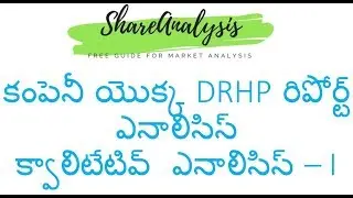 Understanding DRHP Qualitative Analysis of Company Part I Telugu