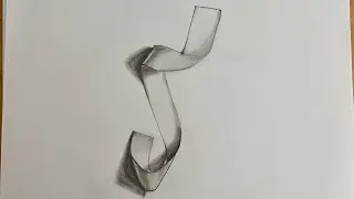 How to Draw a 3D Twisted paper Ribbon – Optical Illusion Art