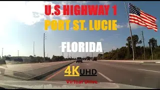 VIRTUAL DRIVE BEAUTIFUL MORNING | U.S. HWY 1 PORT ST LUCIE, FLORIDA WITH HAPPY MUSIC | Candy Channel