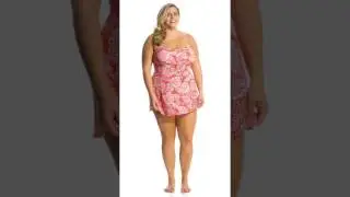 Penbrooke Plus Size Lady Lace Empire Swimdress | SwimOutlet.com