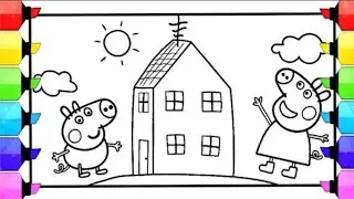 peppa pig in house 🏠  🐷 step by step drawing for kids peppa pig drawing.