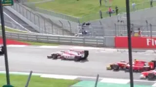 GP2 second race Silverstone 2016: Abbey grandstand  (turn 1)