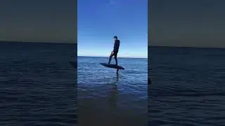 eFoiling at Pro kitesurfing Rhyl North Wales.