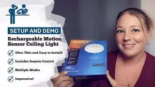 Setup and Demo - BLNAN Rechargeable Motion Sensor Ceiling Light