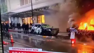 Rioter found an AR-15 on a burning police car but immediately got disarmed by vigilante...