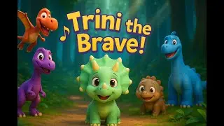 🎵 Trini the Brave | Dinosaur Dancing Song For Kids | Nursery Rhymes & Music for Toddlers 🎶