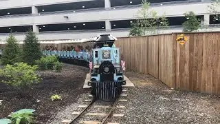 The Essex County Turtle Back Zoo Railroad's Blue Train Entering Turtle Back Junction