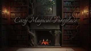 Cozy Magical Library Fireplace Ambience &ndash; Relaxing Fire Sounds