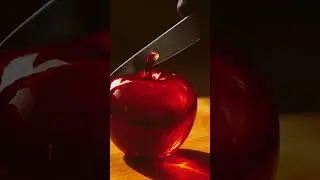 Glass Red Apple Cutting | Hyper Realistic Glass Fruit Art |  #GlassApple #FruitCutting #GlassArt