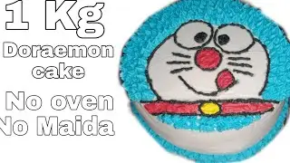 Doraemon cake ll kadhai mein banae eggless doraemon cake
