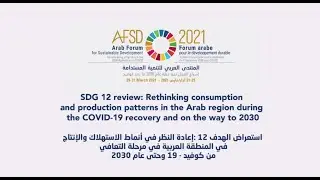 AFSD 2021: SDG 12 Review: Rethinking consumption and production patterns in the Arab region