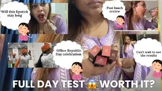 Staze Lipstick Full Day Wear Test 😱 Honest Review || Viral lipstick real life test