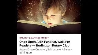 Burlington Rotary Club 5K Run 10/24/20 Video Bicycle Ride Map