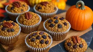 No Sugar, No Flour! Healthy Pumpkin Muffins | Easy & Super Fluffy 🎃