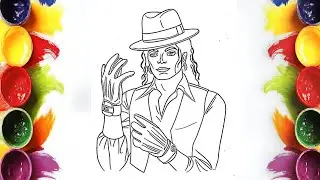 Relaxing Learning: How to Color Michael Jackson | Mini Artist Coloring Tutorial