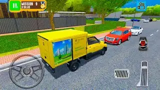 Small Van Extreme Drive City Traffic Signals- Truck Driver: Depot Parking [ 4K 60 FPS ]