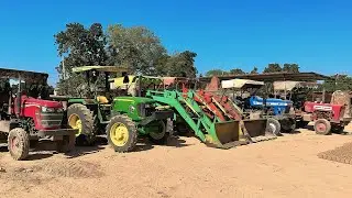 Mahindra Arjun 605 Loader and John Deere 5205 Loader Loading Mud Tractors | Sonalika | John Deere 