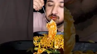 3x spicy 🥵 ramen noodles challenge #shorts #youtubeshorts #asmr