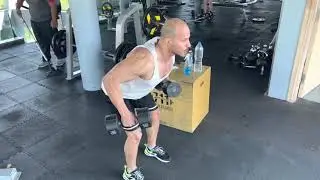EXERCISES /DUMBBELL BENT- OVER ROWS ( BOTH ARMS)WITH  BACK   EXTENSION