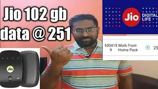 jio new offer 102 gb data just @251  work from home new prepaid plan & data topups #seiyalThamizh