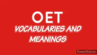 COMMON OET VOCABULARIES AND MEANING # Rp Diaries