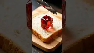 😱 &ldquo;I Put a Real Ruby on Bread and Cut It&hellip; 😳&rdquo;#oddlysatisfying #cutting #ruby #aiart #shorts