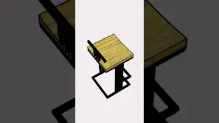 Sleek 3D bar stool design with metal & wood! #3d #3danimation  #woodworking #custom #diy #handmade