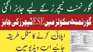 PPSC Announced (ESE) Teachers Jobs 2025 - PPSC Advertisement No 43/2025 Elementary Teachers Jobs