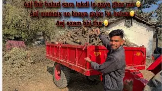 Aaj fhir se bahut sara lakdi le aaye tractor ke trolly se bhar ke exam bhi tha 🤩😥 #viral #shorts 